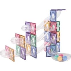 Cleverclixx Klocki magnetyczne Ball Run Creative Pack Pastel - 70 el.