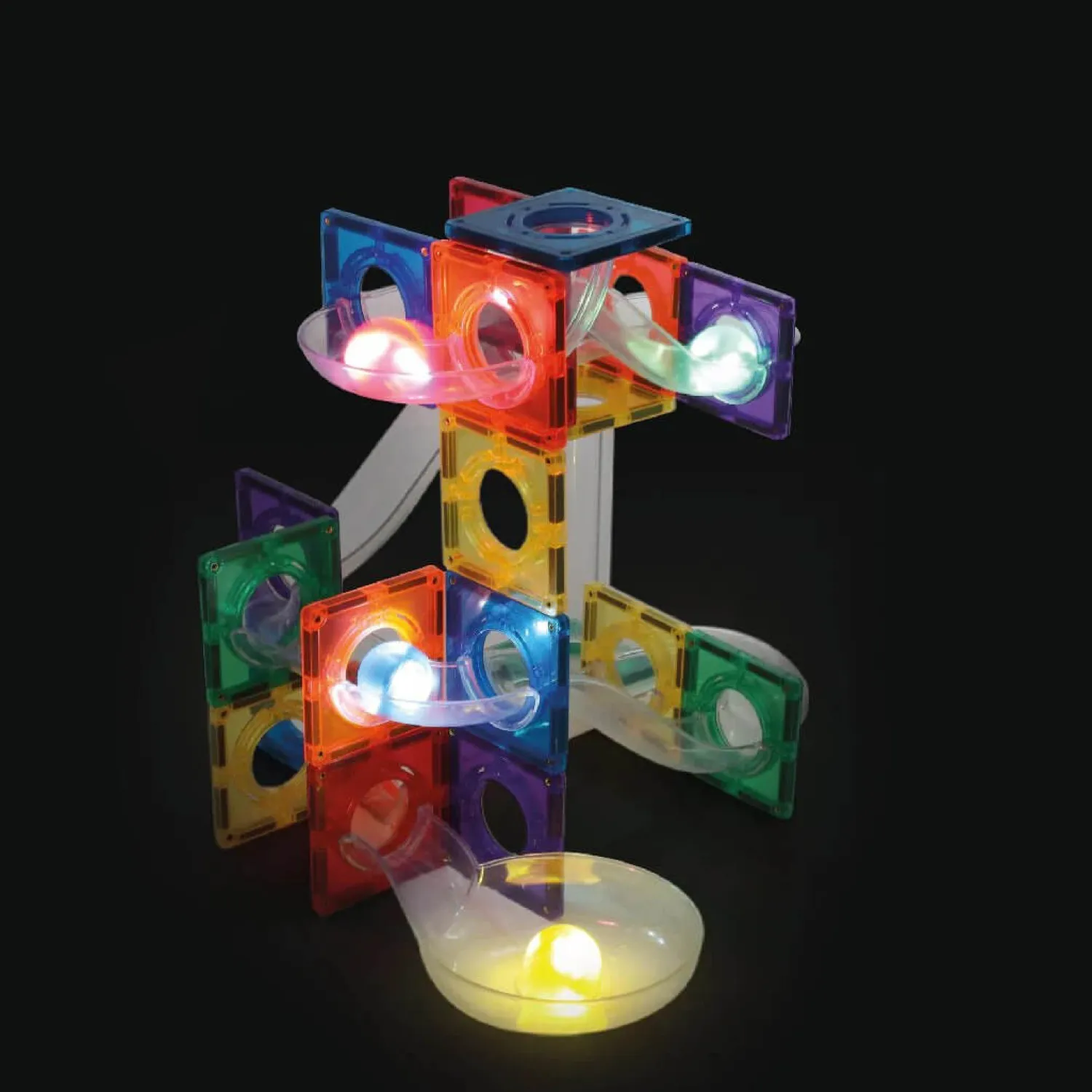 Cleverclixx Klocki magnetyczne Ball Run Dazzling Lights Pack Intense - 100 el.