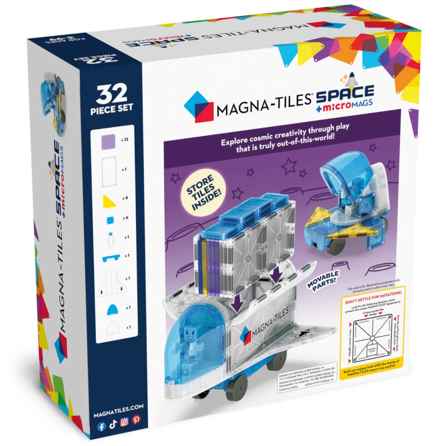 Magna-Tiles Klocki Magnetyczne Kosmos 32 el.