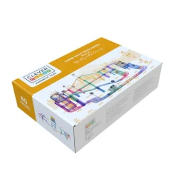 Cleverclixx Klocki magnetyczne Large Race Track Pastel - 80 el.