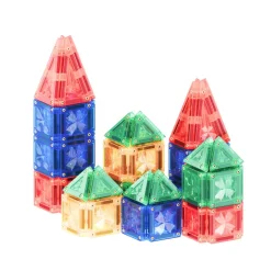 Cleverclixx Klocki magnetyczne Mini Tiles Pack Intense 28 el.