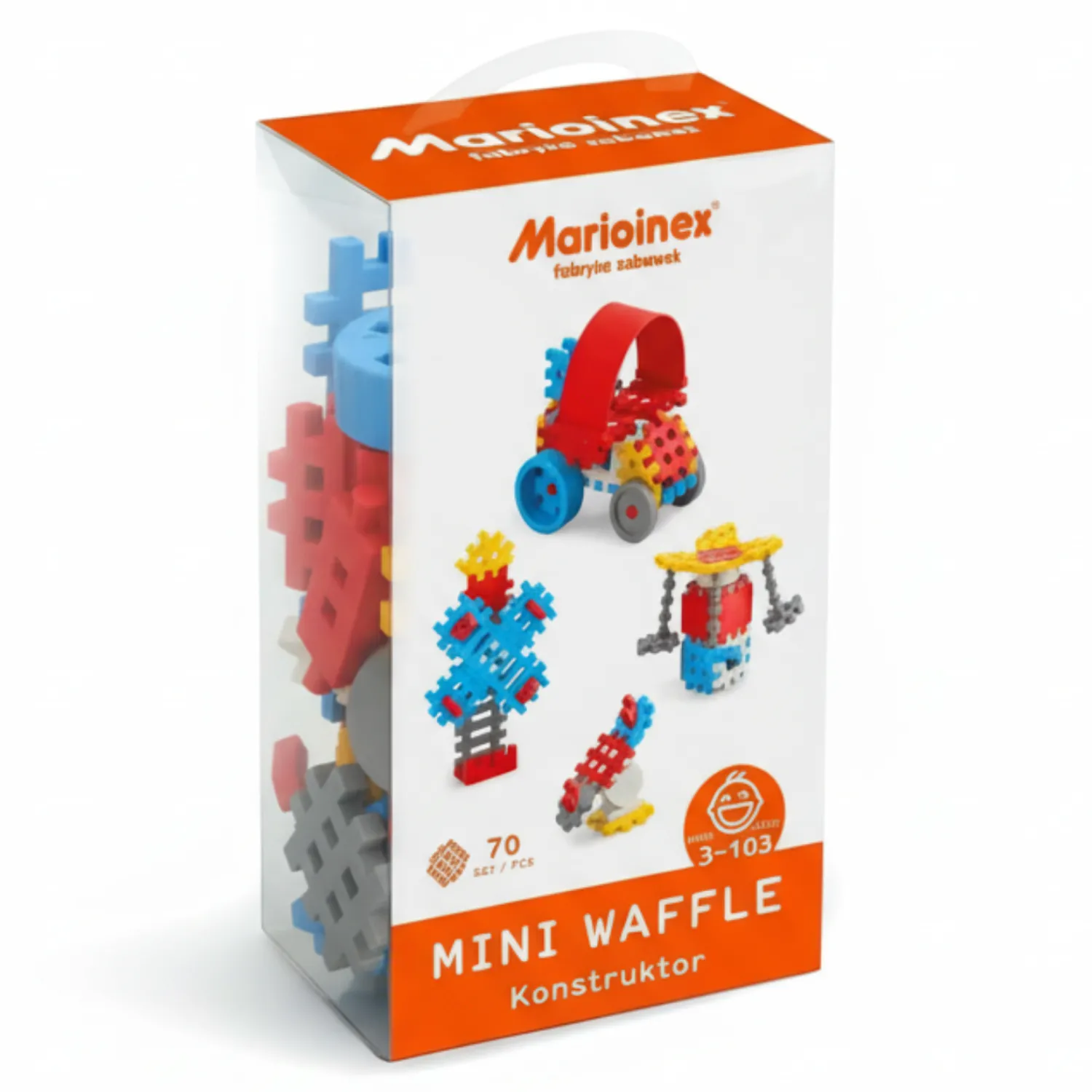 Marioinex Klocki waffle MINI konstruktor chłopiec 70 szt.
