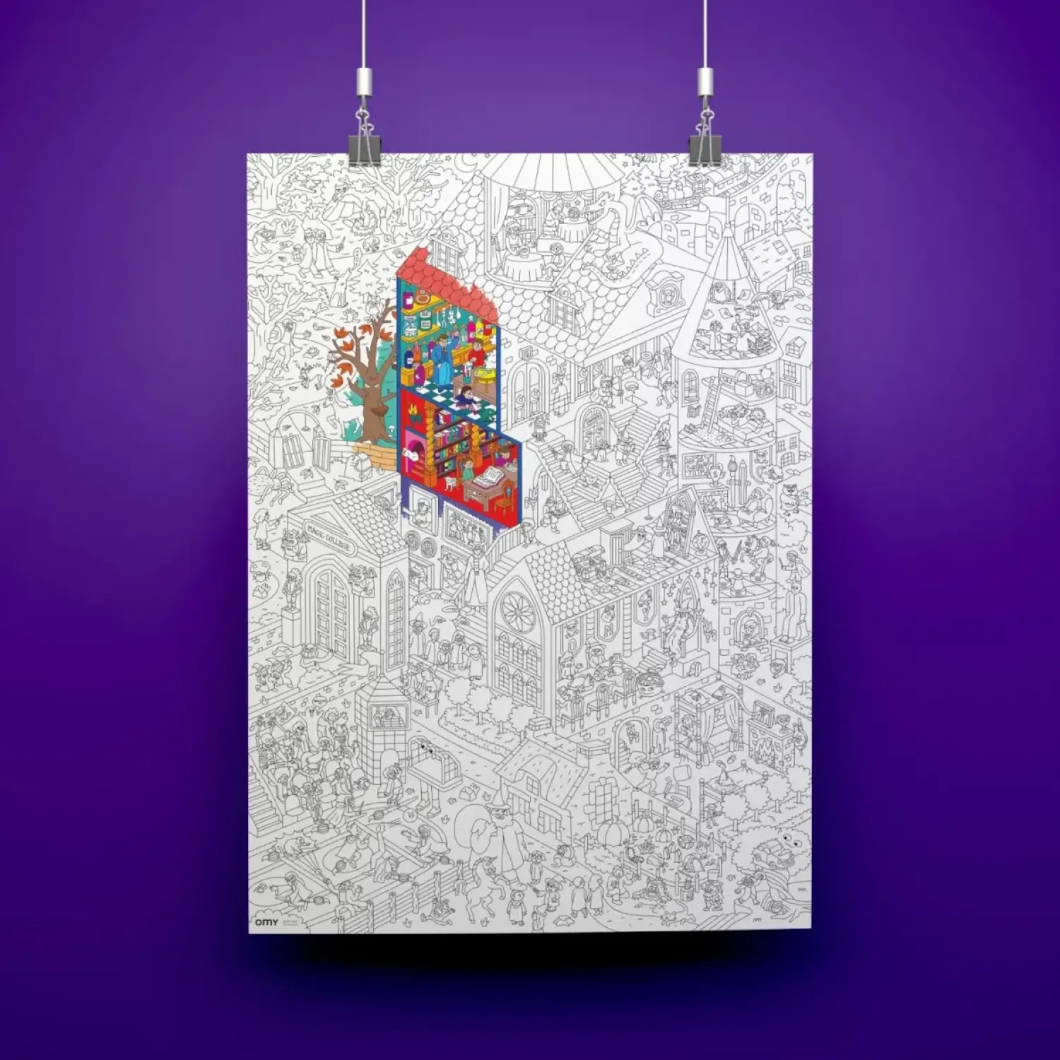 OMY Kolorowanka 100x70cm MAGICZNA UCZELNIA
