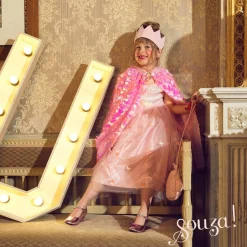 Souza! Kostium różowa peleryna z cekinami Laurence