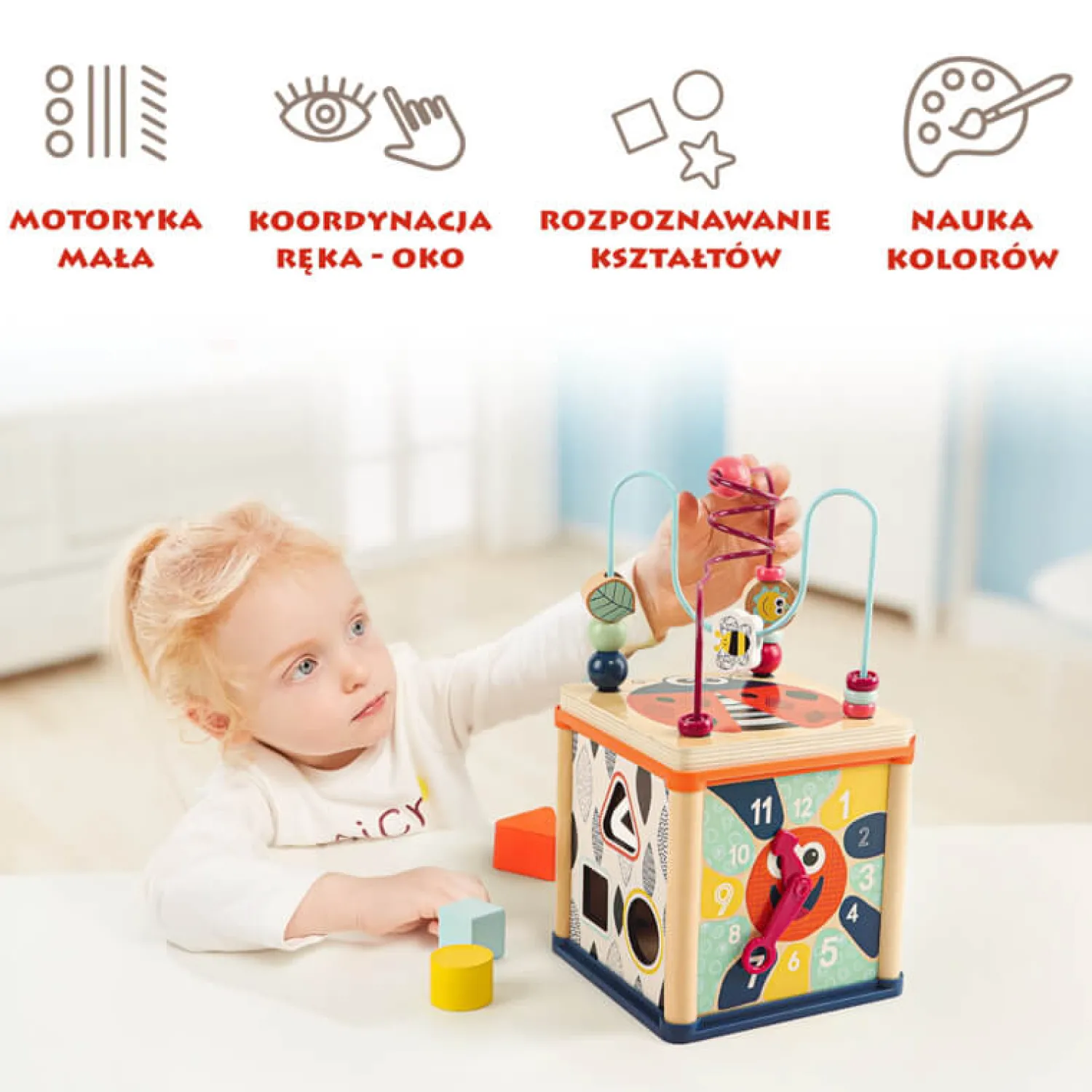 TOPBRIGHT Kostka edukacyjna dla niemowląt, 1+