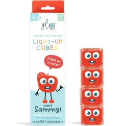 Glo Pals Kostki sensoryczne świecące w wodzie Sammy - zabawka kąpielowa, czerwony