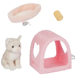 OurGeneration Kotek z domkiem-drapakiem i akcesoriami - Purrfect Retreat