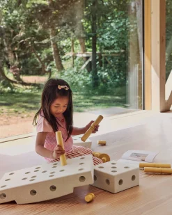 MODU Kreatywne klocki rozwijające motorykę dużą, Dreamer kit 12 in 1 - Sand Grey, Honey Yellow