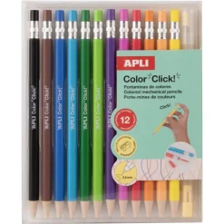 Apli Kids Kredki z wymiennymi wkładami i temperówką Color Click, 12 szt.