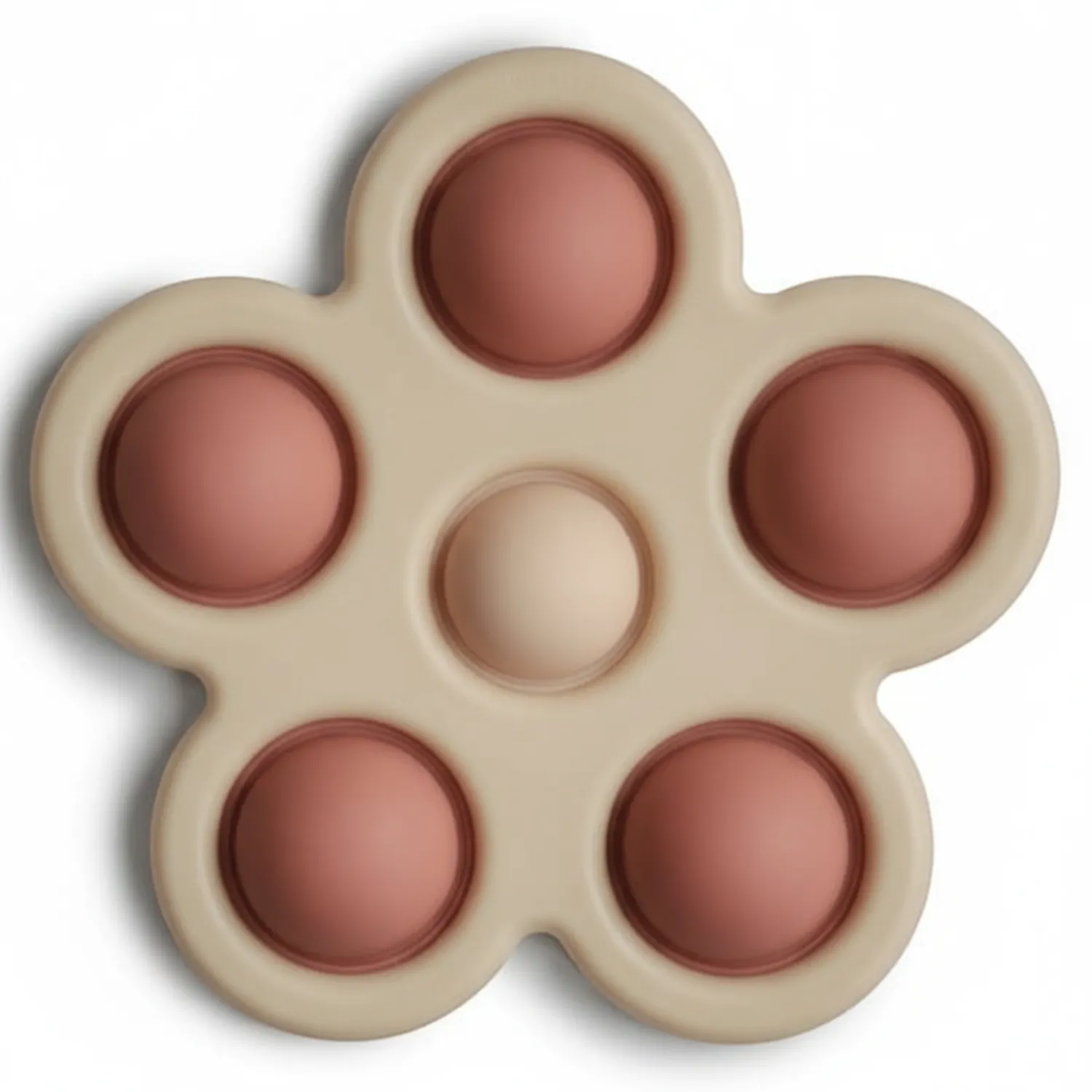 Mushie Kwiatek Press Toy - rose, blush, sand