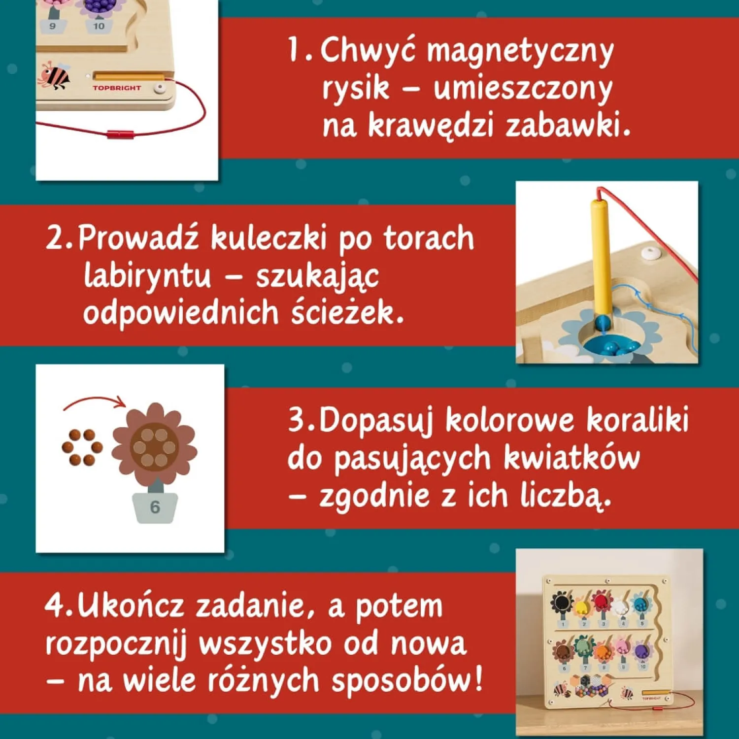 TOPBRIGHT Labirynt magnetyczny Pracowita Pszczółka, 3+