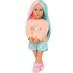 OurGeneration Lalka LUMI 46cm - Dwukolorowe proste włosy