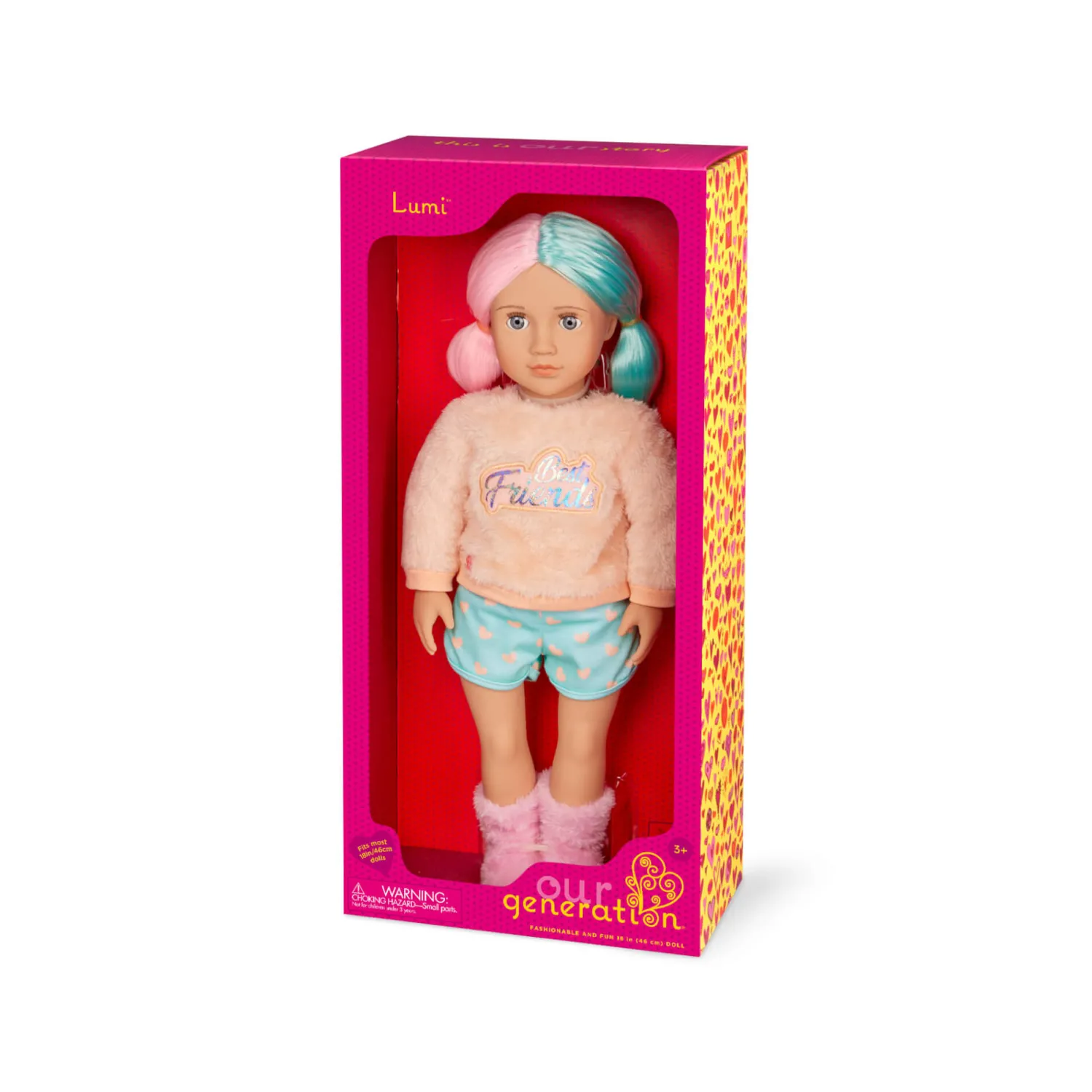 OurGeneration Lalka LUMI 46cm - Dwukolorowe proste włosy