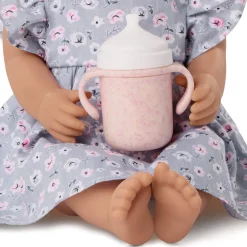 LullaBaby Lalka niemowlę w sukience i opasce, z dodatkowymi śpioszkami i kubkiem niekapkiem