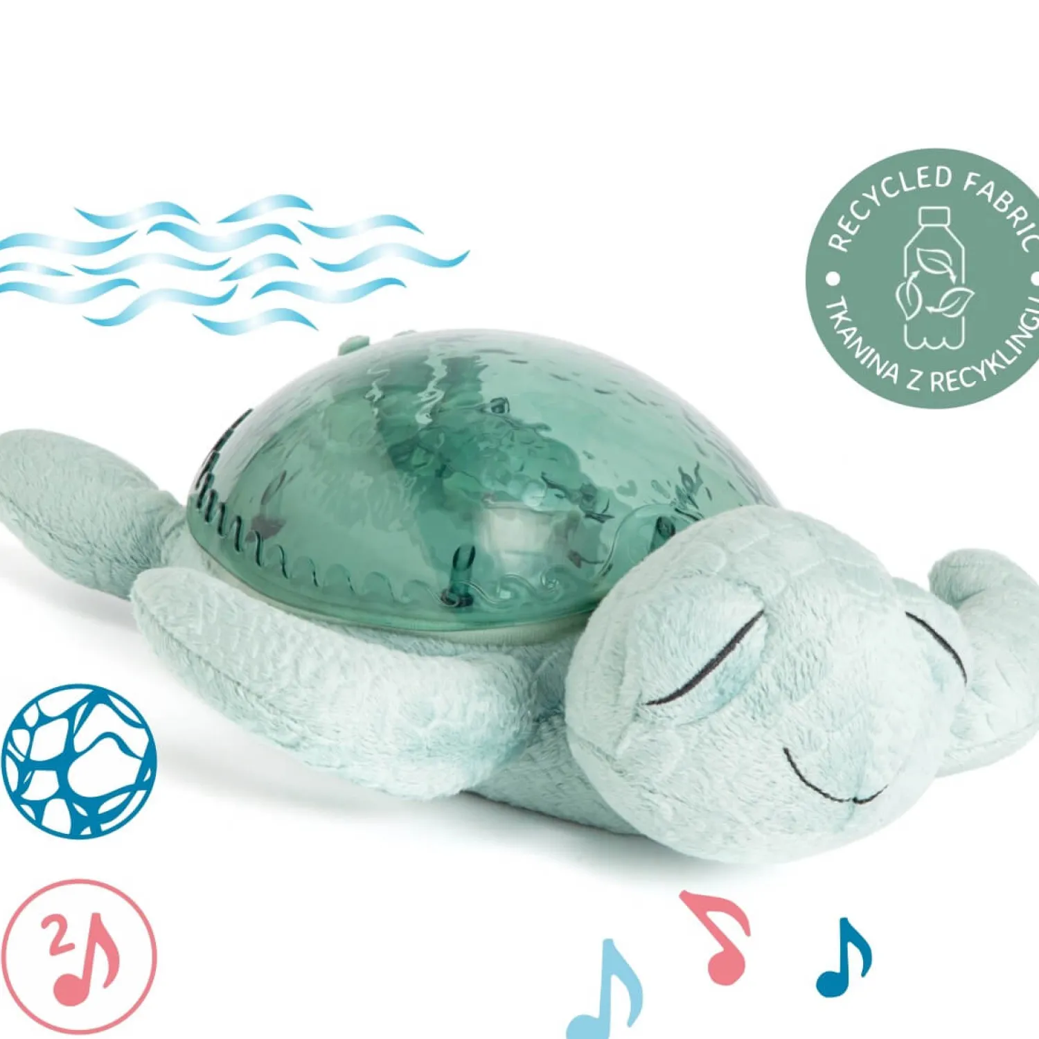 Dzieci Cloud b Lampka Tranquil Turtle Ocean - żółw zielony