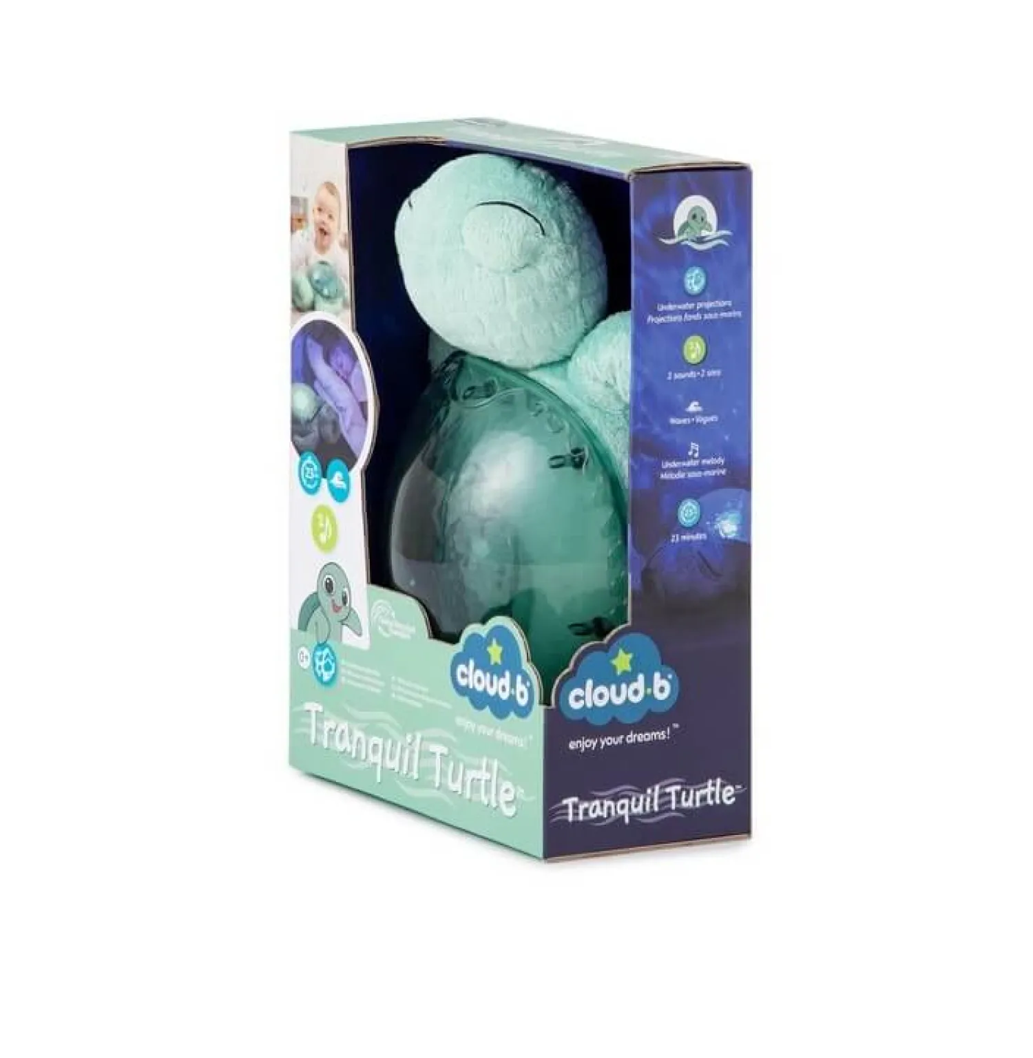 Dzieci Cloud b Lampka Tranquil Turtle Ocean - żółw zielony