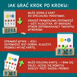 TOPBRIGHT Logiczne łamigłówki, edukacyjna gra karciana z kluczem 36m+, 3 poziomy trudności