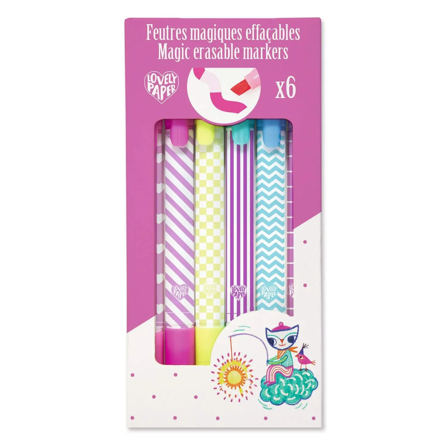 Djeco Magiczne zmywalne markery 6szt.