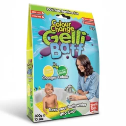 Zimpli Kids Magiczny proszek do kąpieli Gelli Baff Colour Change - kosmiczny żółty, 300 g