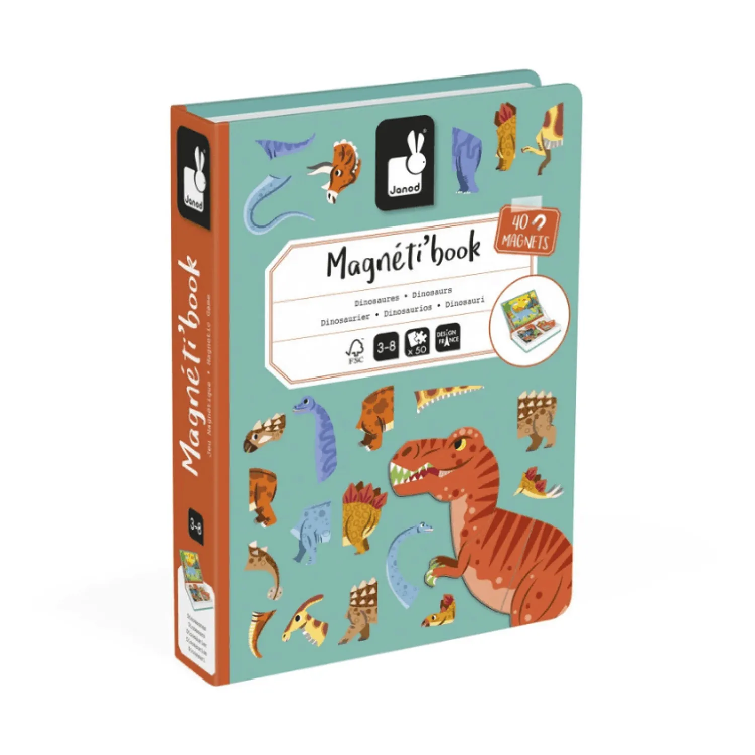 Janod Magnetyczna układanka Dinozaury Magnetibook