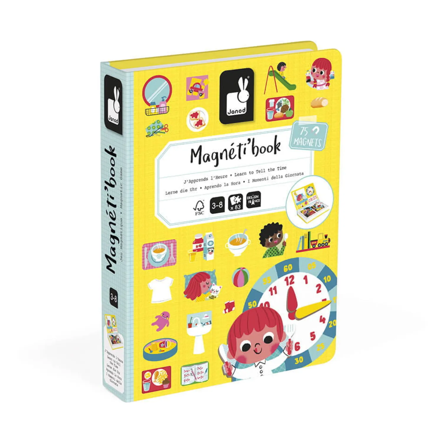 Janod Magnetyczna układanka Uczę się zegarka Magnetibook