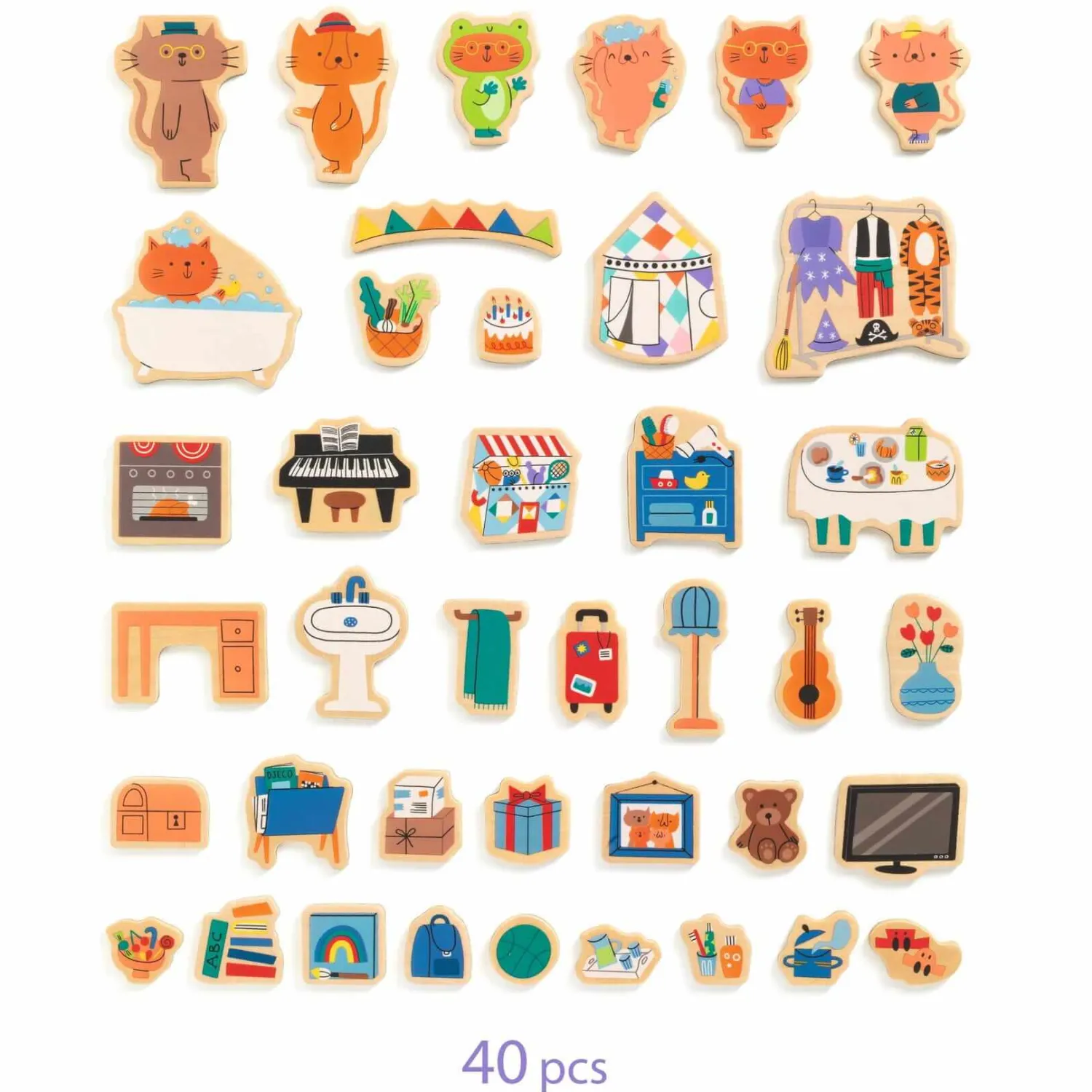 Djeco Magnetyczne puzzle DOMEK KOTKÓW