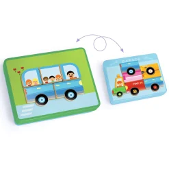 Djeco Magnetyczne puzzle Inzebox POJAZDY