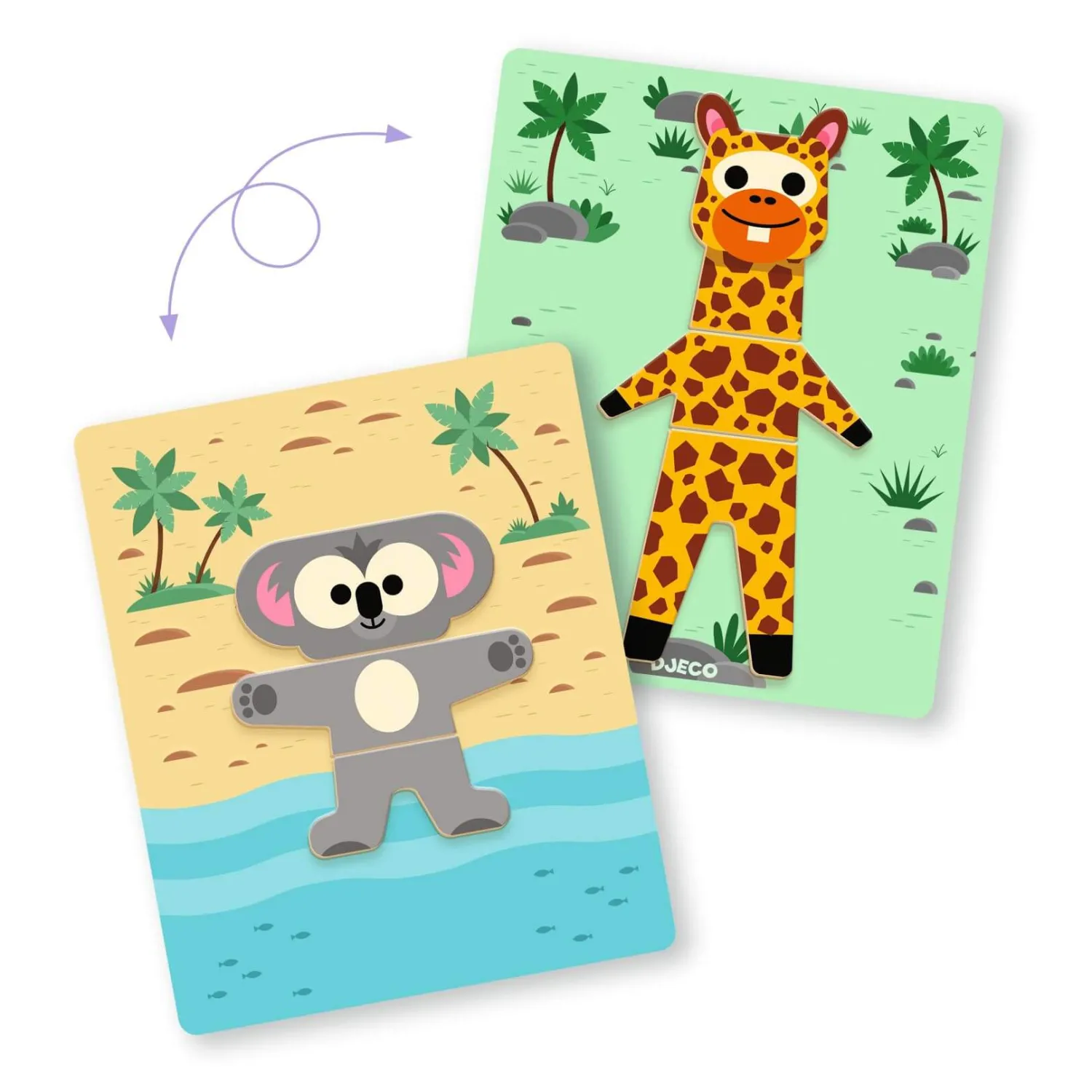 Djeco Magnetyczne puzzle Inzebox SAFARI