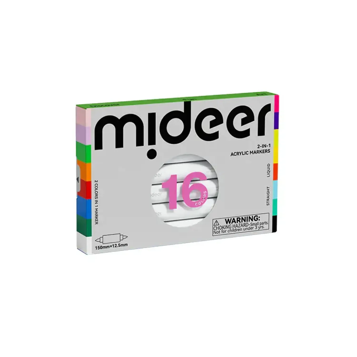Mideer Markery akrylowe dwustronne 2w1 - 16 kolory