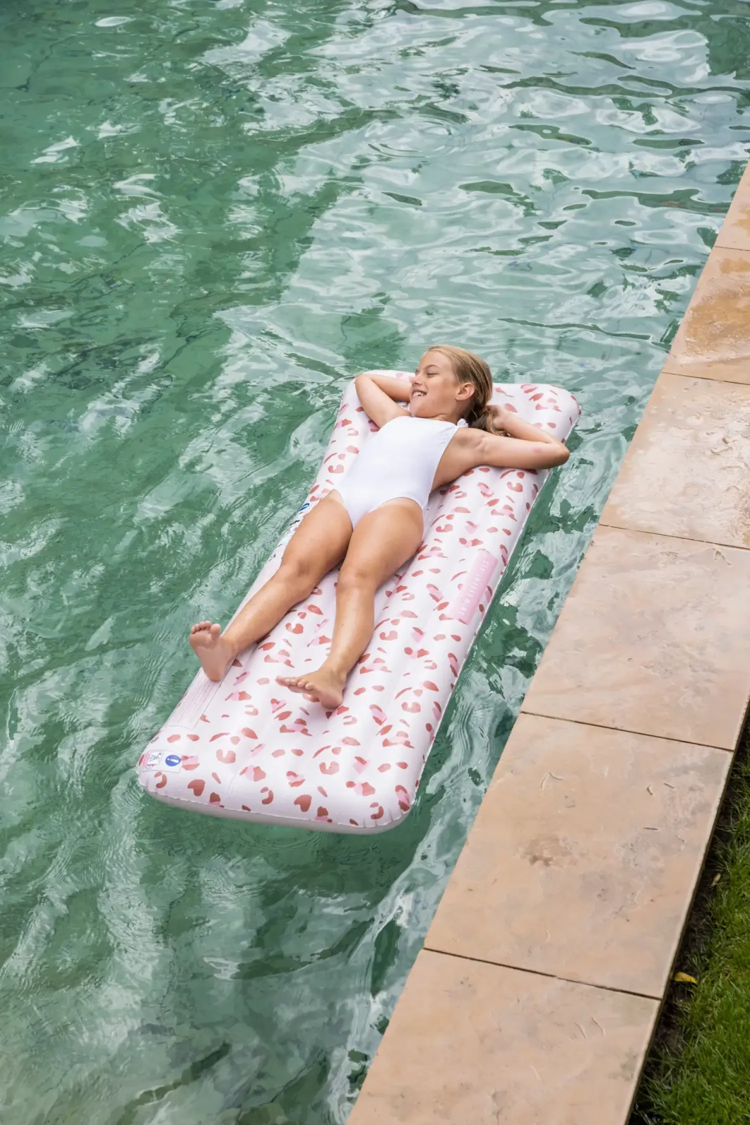 The Swim Essentials Materac do pływania Old Pink Leopard