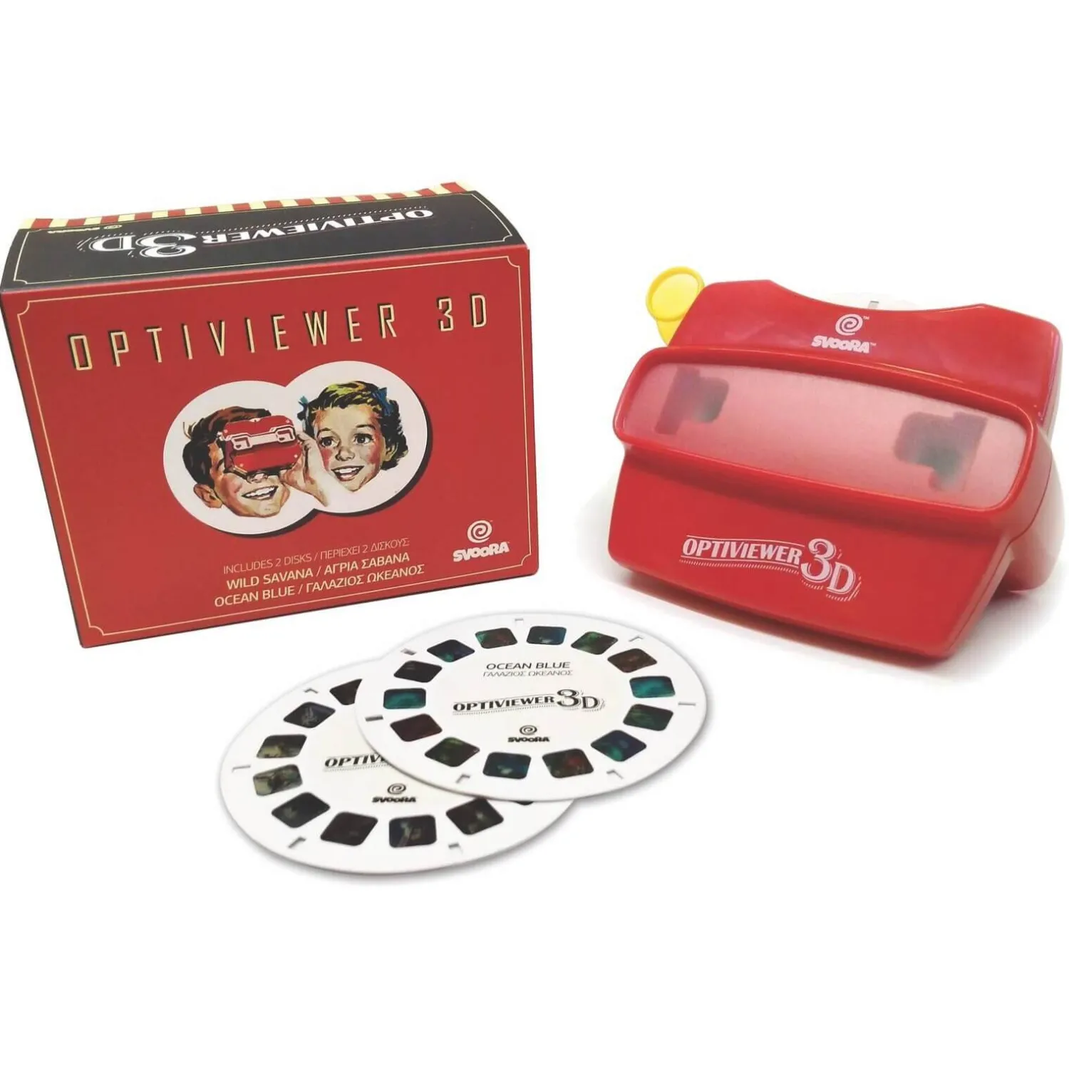 SVOORA Mini projektor Optiviewer 3D (2 dyski w zestawie)