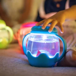 Dzieci Glo Pals Mini słoik sensoryczny, świecący do napełnienia wodą - niebieski
