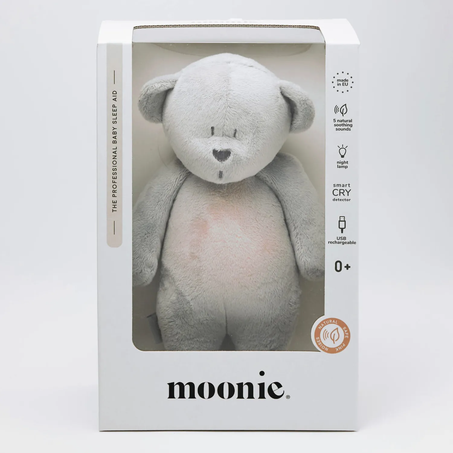 Moonie 2.0 SILVER - szumiący miś z lampką