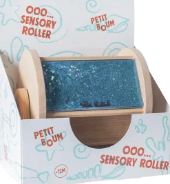 Petit Boum Obrotowy, drewniany bęben sensoryczny, roller aktywizujący, lusterko