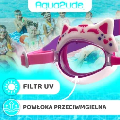 Bling2o Okulary do pływania Aqua2ude - Kotek różowy 3+