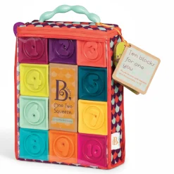 B.Toys One Two Squeeze – klocki miękkie – zestaw mały