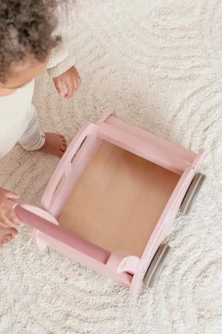 Dzieci Little Dutch Pchacz wózeczek drewniany na zabawki Pink FSC