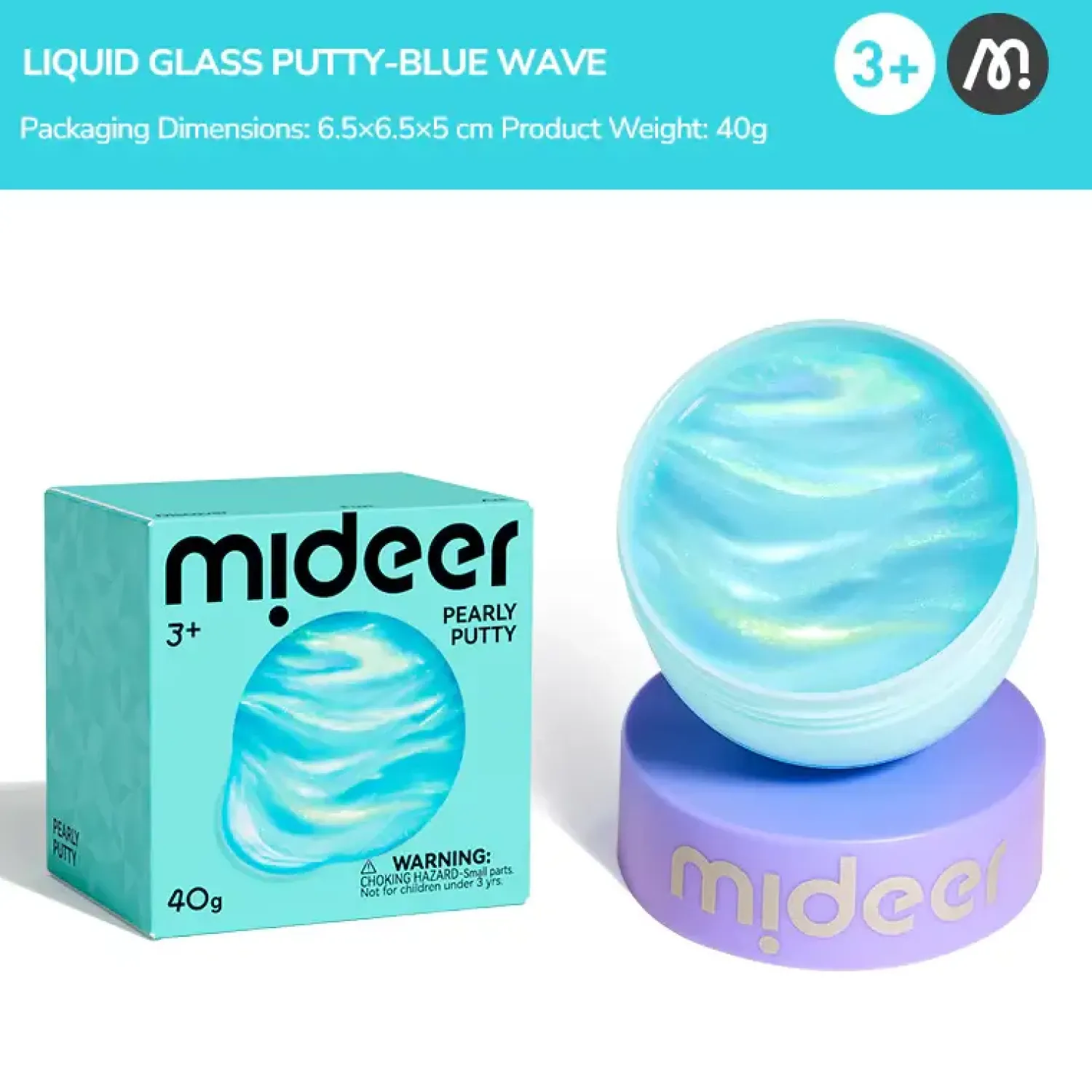 Mideer Perłowa masa sensoryczna Pearly Putty - blue wave