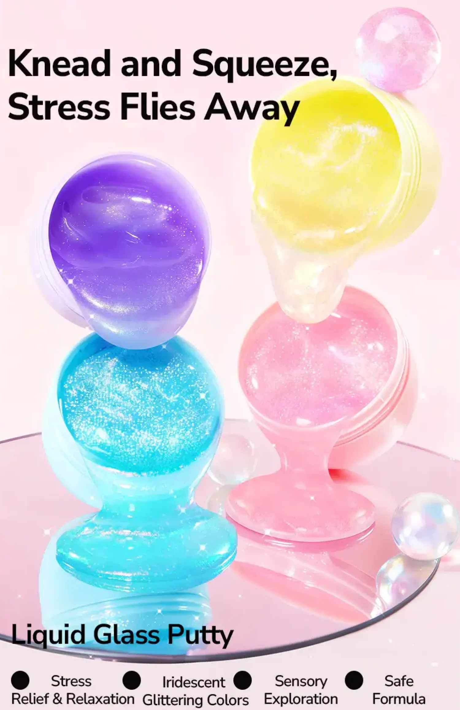 Mideer Perłowa masa sensoryczna Pearly Putty - blue wave