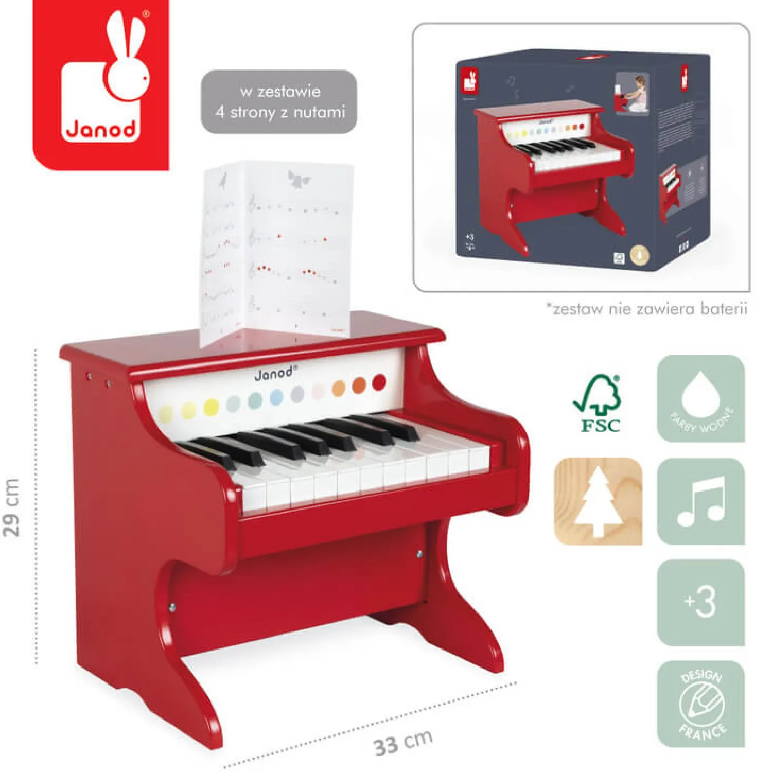 Janod Pianino elektroniczne Confetti