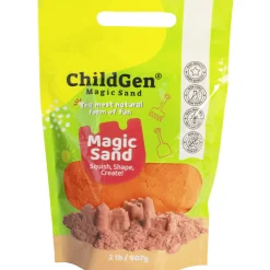 ChildGen Piasek kinetyczny, 100% NATURALNY SKŁAD - opakowanie re-fill uzupełniające 907g, kolor pomarańczowy