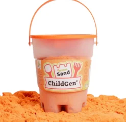 ChildGen Piasek kinetyczny z foremką, 100% naturalny POMARAŃCZOWY, 500g