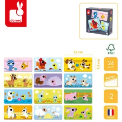 Janod Pierwsze puzzle do pary Zwierzęta i ich dzieci 24 elementy