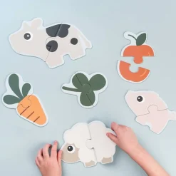 Done by Deer Pierwsze puzzle dwuelementowe Farma Tiny Farm