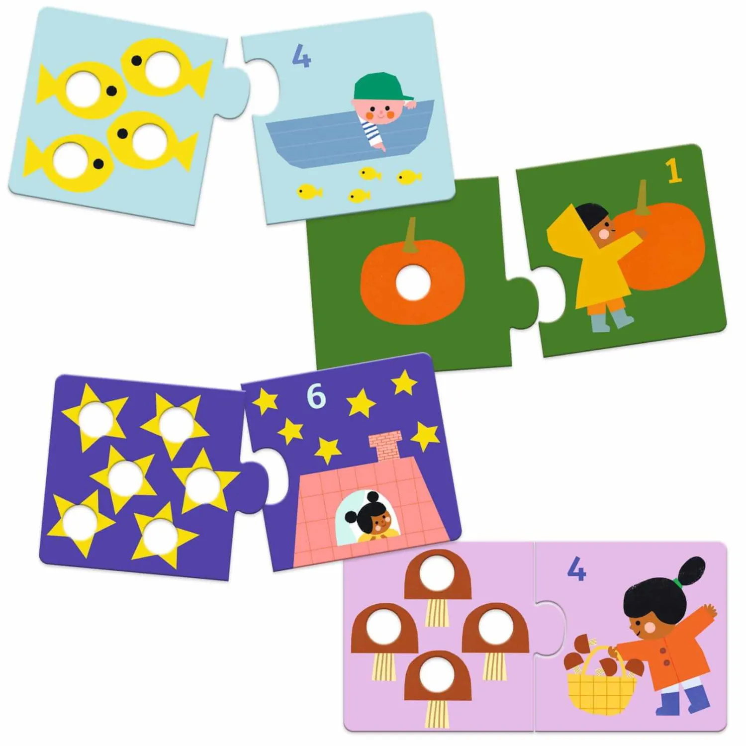 Djeco Puzzle duo łączenie liczb
