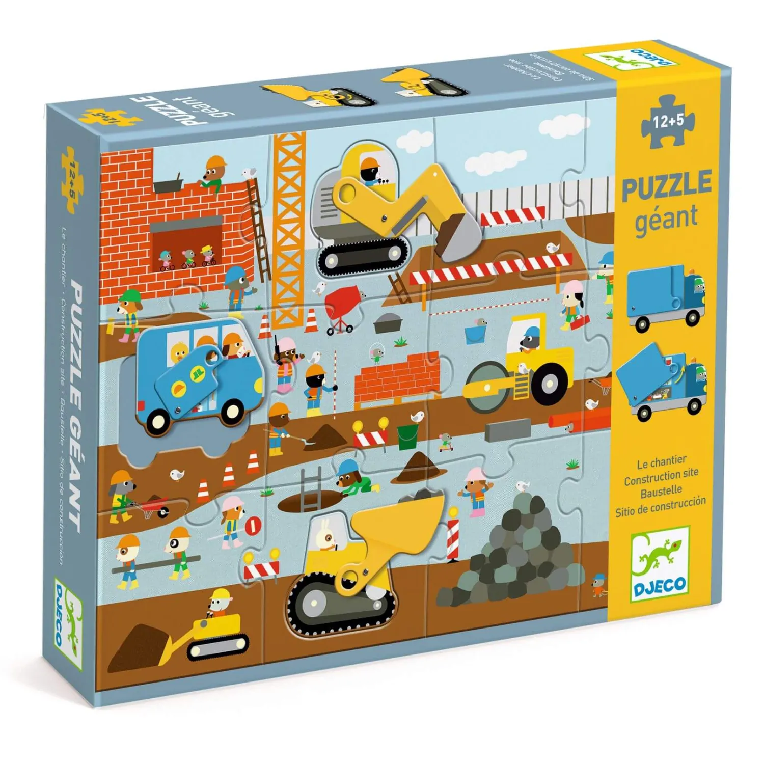Djeco Puzzle kartonowe gigant PLAC BUDOWY