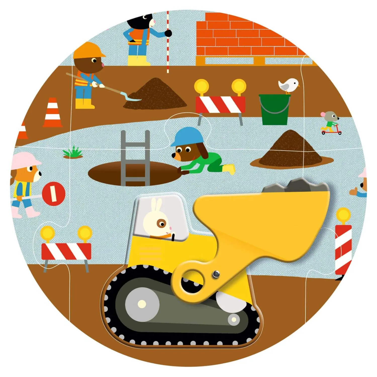 Djeco Puzzle kartonowe gigant PLAC BUDOWY