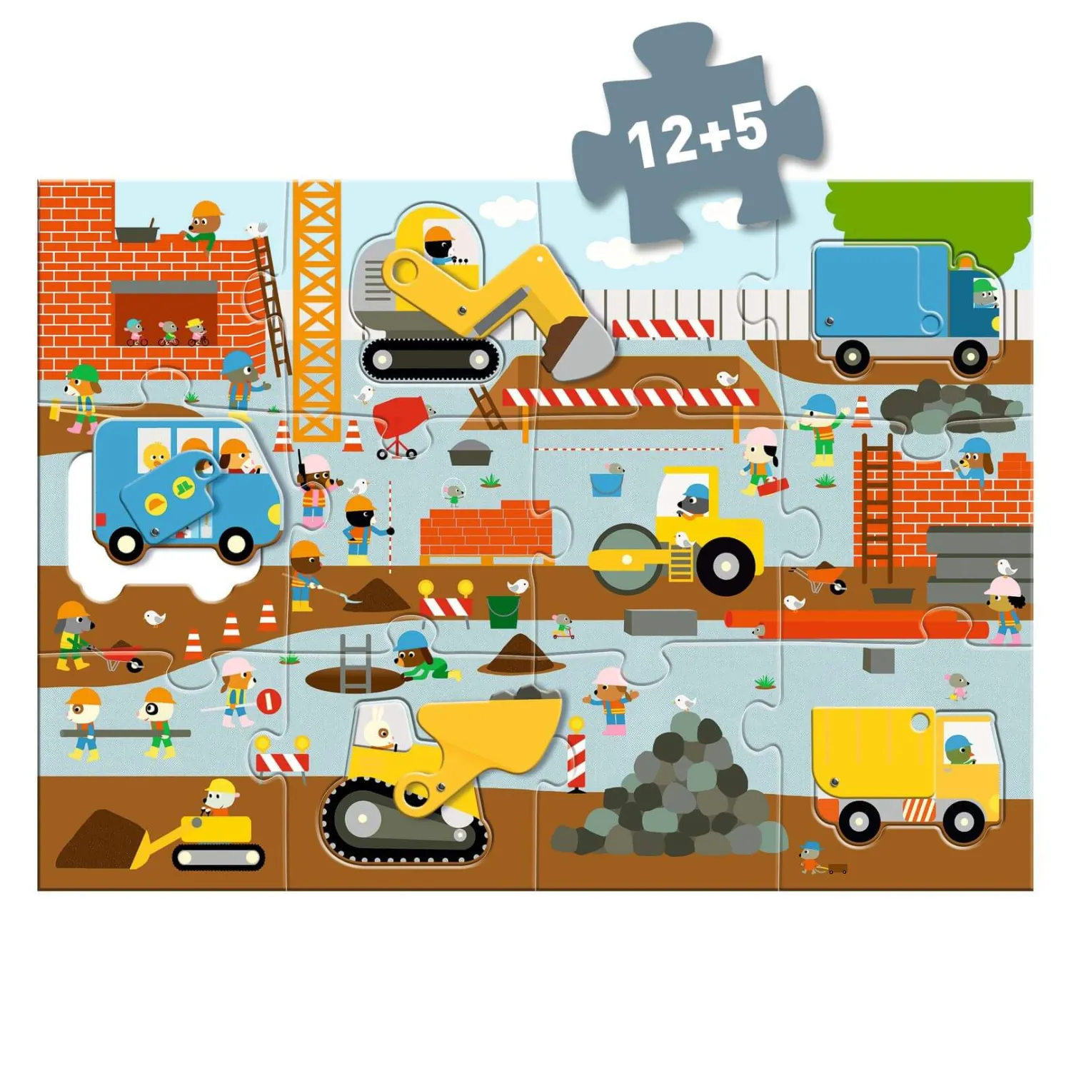 Djeco Puzzle kartonowe gigant PLAC BUDOWY