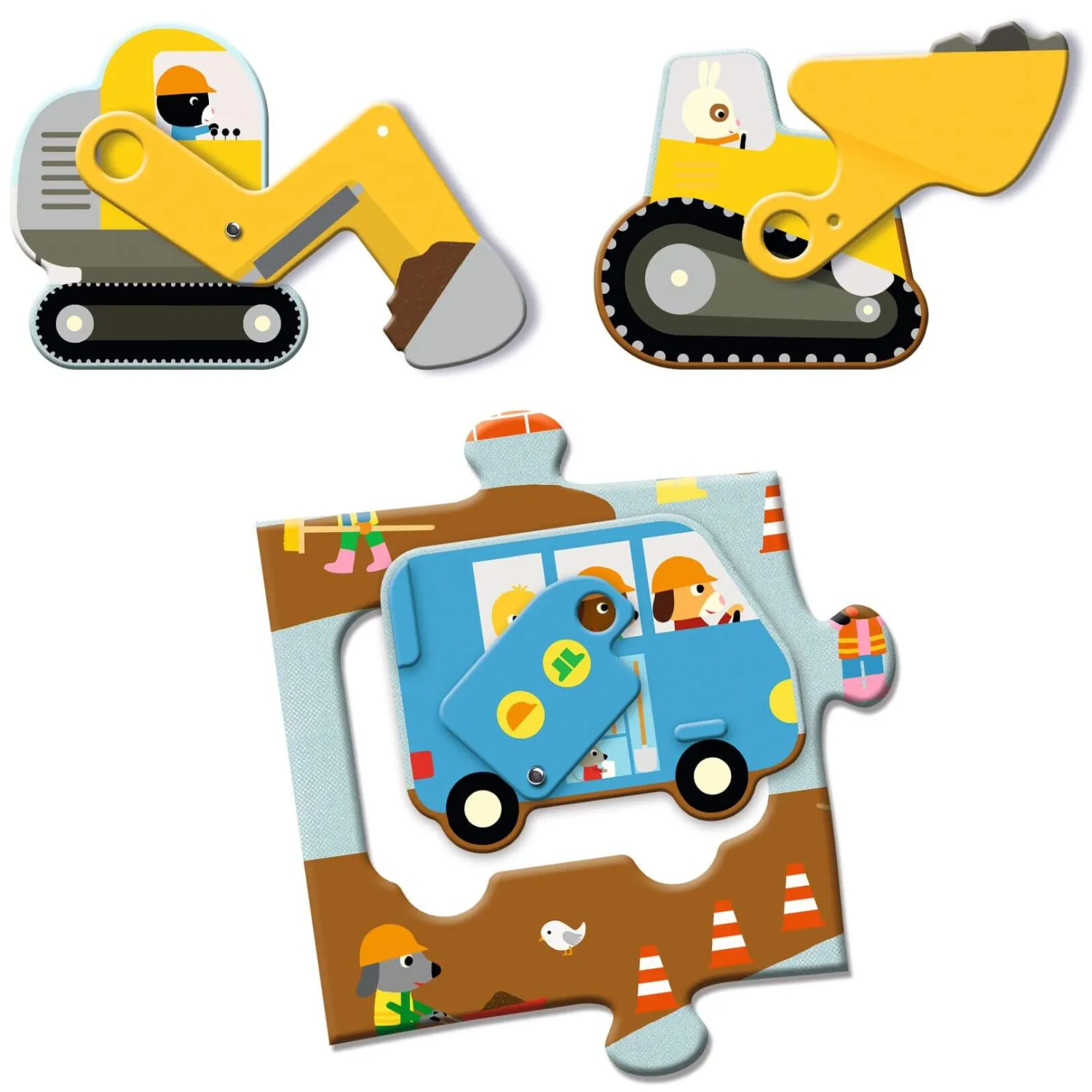 Djeco Puzzle kartonowe gigant PLAC BUDOWY