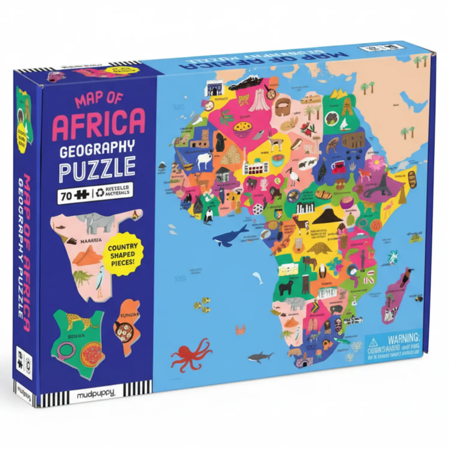Mudpuppy Puzzle konturowe Mapa Afryki 70 elementów 5+